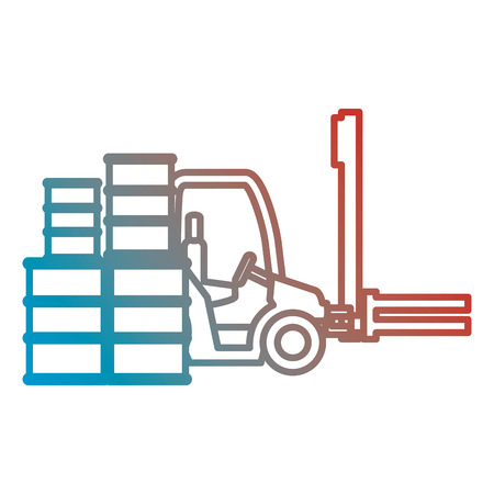forklift with pile carton boxes vector illustration designのイラスト素材