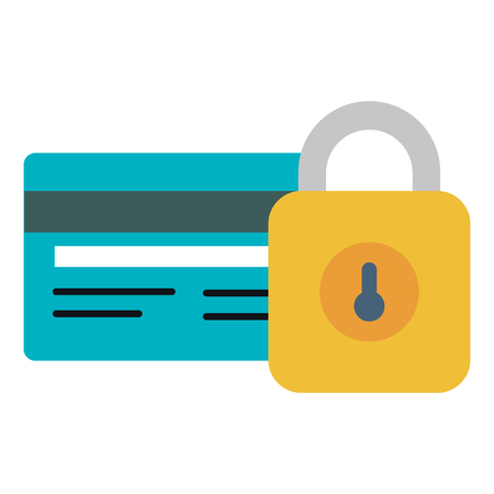 credit card with padlock vector illustration designのイラスト素材
