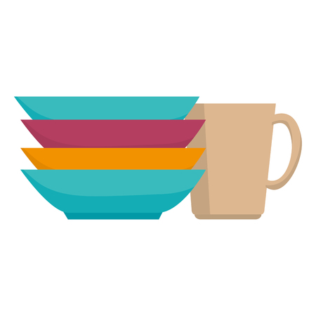 pile dish kitchen utensils vector illustration designのイラスト素材