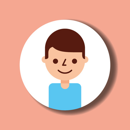 portrait man cartoon character male vector illustrationのイラスト素材