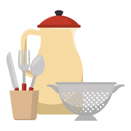 cutlery holder with utensils vector illustration designのイラスト素材