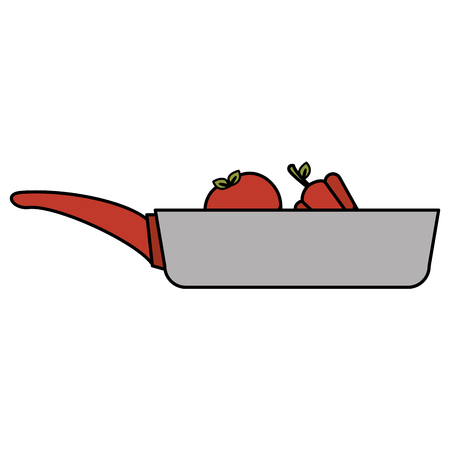 kitchen pan with vegetables icon vector illustration designのイラスト素材