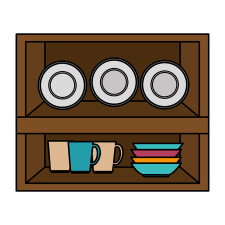 drawer wooden with utensils vector illustration designのイラスト素材