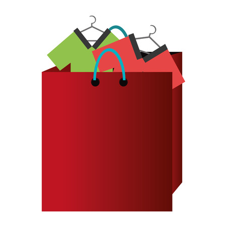shopping bag with shirts vector illustration designのイラスト素材