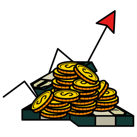 money dollars finance icons vector illustration designのイラスト素材