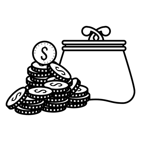 coins money with wallet vector illustration designのイラスト素材