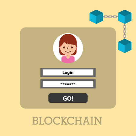 website cyber security blockchain digital vector illustrationのイラスト素材