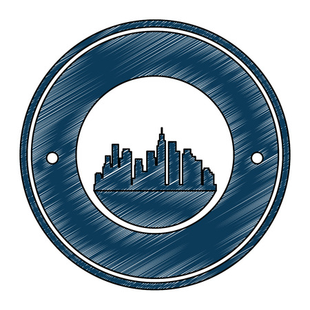 cityscape buildings silhouette scene vector illustration designのイラスト素材