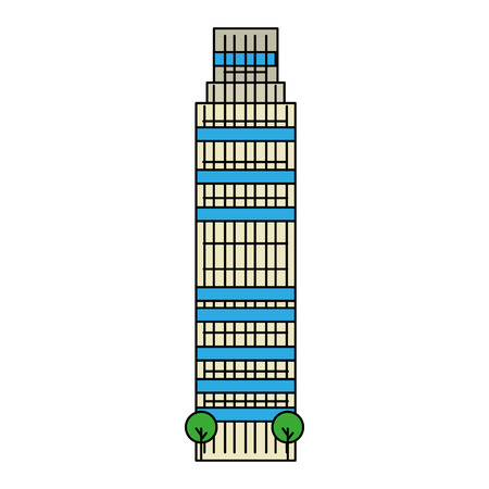skyscraper building facade icon vector illustration designのイラスト素材