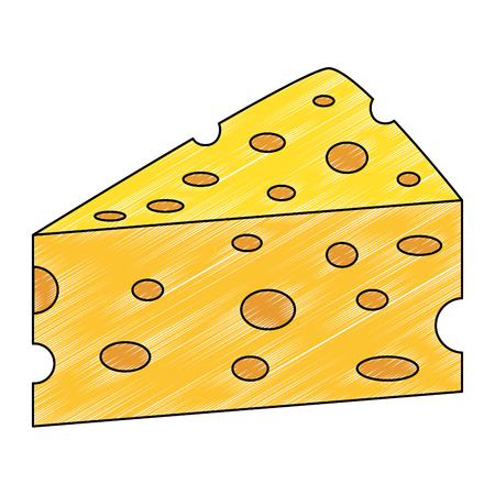 cheese piece isolated icon vector illustration designのイラスト素材