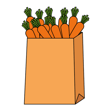carrots fresh in shopping bag vector illustration designのイラスト素材