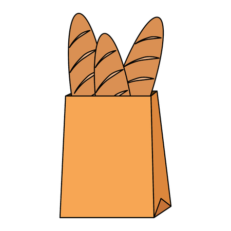 shopping bag with delicious breads vector illustration designのイラスト素材