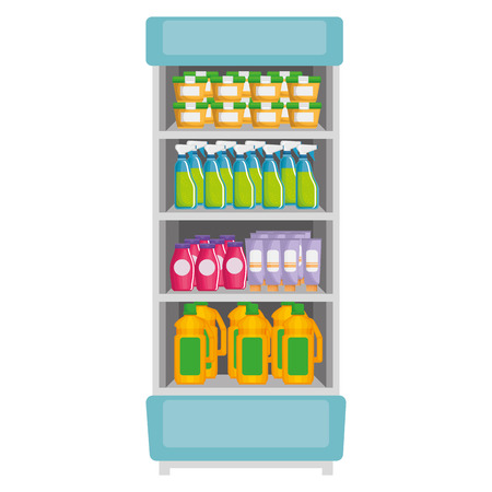 supermarket shelving with housekeeping products vector illustration designのイラスト素材