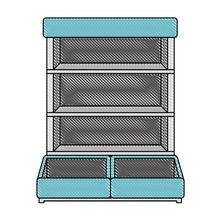 supermarket shelving empty icon vector illustration designのイラスト素材