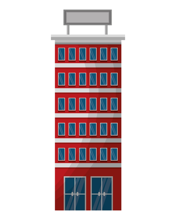hotel building with placard on roof vector illustrationのイラスト素材