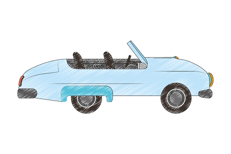 car convertible vintage transport image vector illustration drawingのイラスト素材