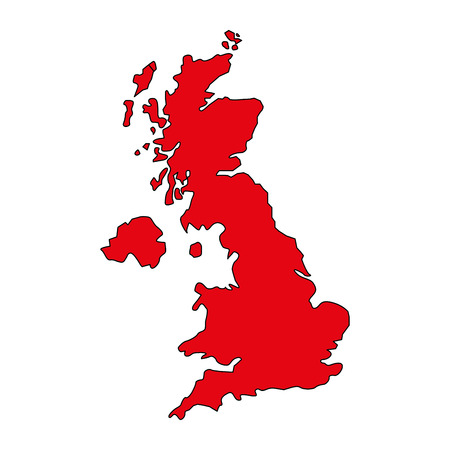 red united kingdom map geography location vector illustrationのイラスト素材