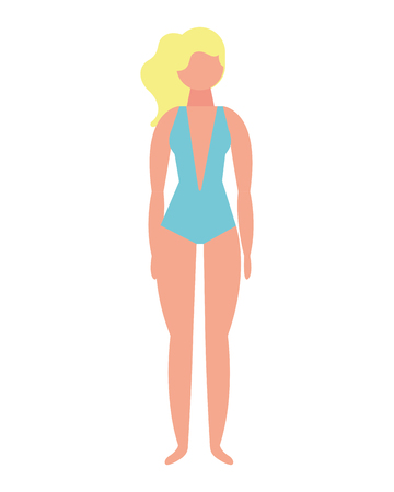 woman with swimsuit character vector illustration designのイラスト素材