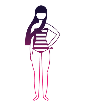 figure female woman in swimsuit vector illustrationのイラスト素材