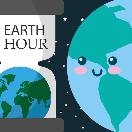 earth hour glass planet world vector illustrationのイラスト素材