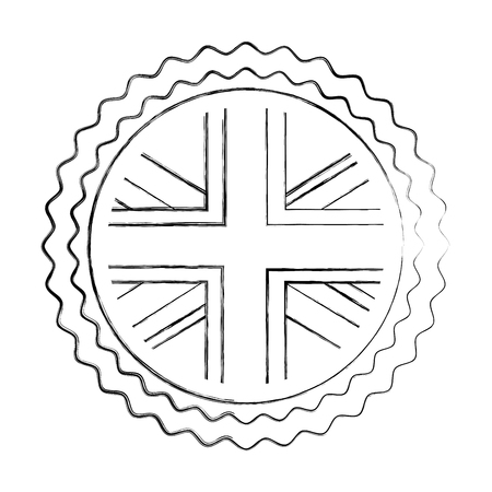 emblem seal of flag great britain isolated icon vector illustration designのイラスト素材