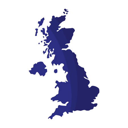 blue united kingdom map geography location vector illustrationのイラスト素材
