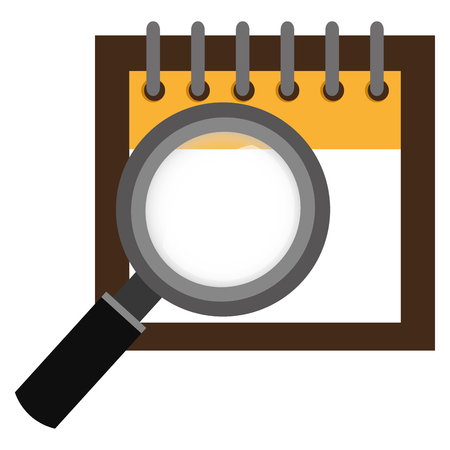 calendar reminder with magnifying glass vector illustration designのイラスト素材
