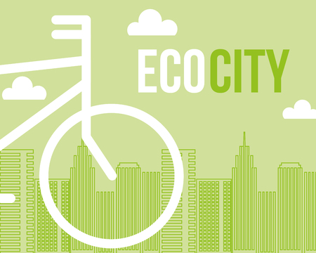 eco city bicycle transport environmental vector illustrationのイラスト素材