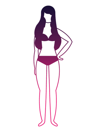 figure female woman in swimsuit vector illustrationのイラスト素材