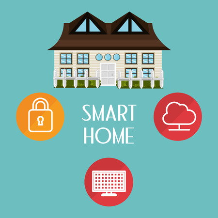 smart house with set services icons vector illustration designのイラスト素材