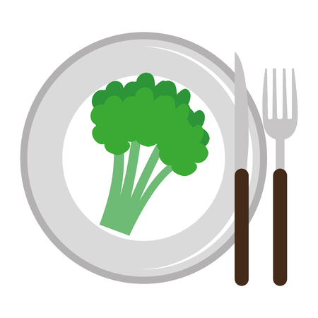 dish with fresh vegetarian food vector illustration designのイラスト素材