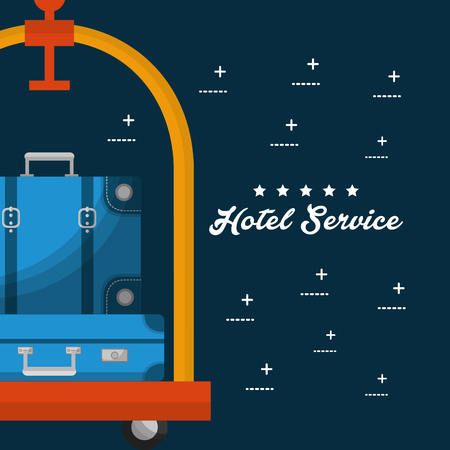 hotel building service luggage cart vector illustrationのイラスト素材