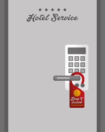 hotel service door electronic access panel not disturb tag vector illustrationのイラスト素材