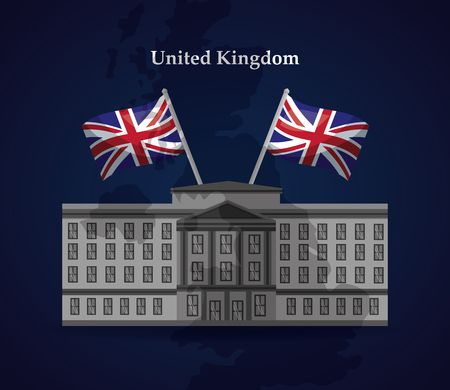 united kingdom two flags stormont belgast vector illustrationのイラスト素材