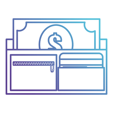 wallet and bills money vector illustration designのイラスト素材