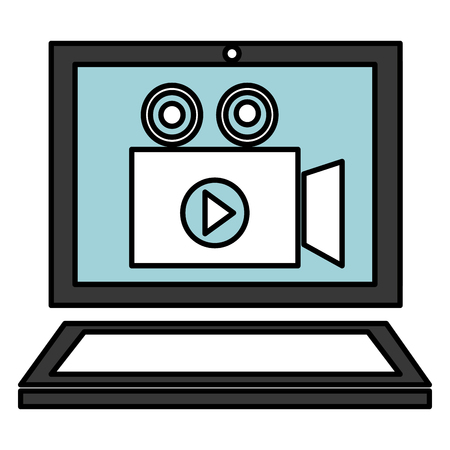 laptop computer with video camera vector illustration designのイラスト素材