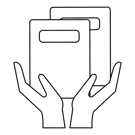 hands with paper document vector illustration designのイラスト素材