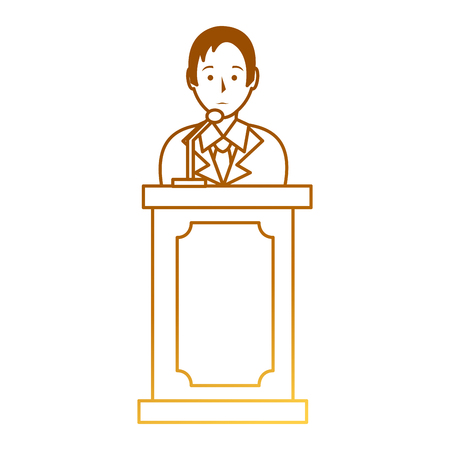 lawyer in stage avatar character vector illustration designのイラスト素材