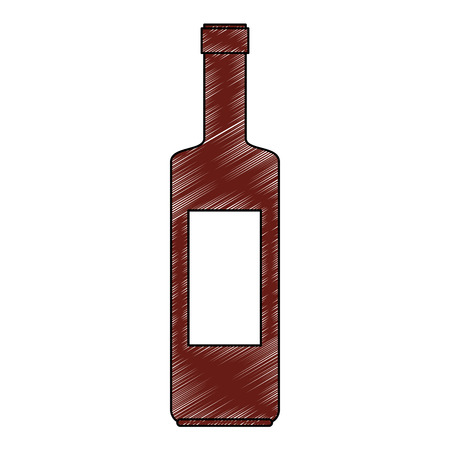 wine bottle silhouette icon vector illustration designのイラスト素材