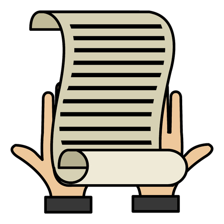hands with parchment icon vector illustration designのイラスト素材