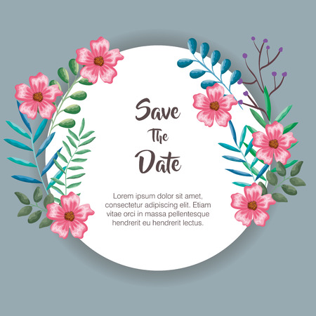 save the date circular frame vector illustration designのイラスト素材
