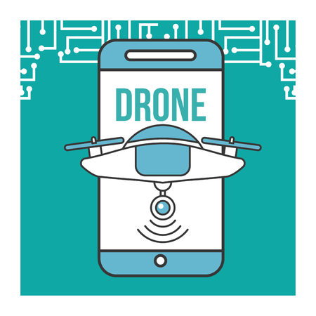 drone smartphone devices connection technologyのイラスト素材