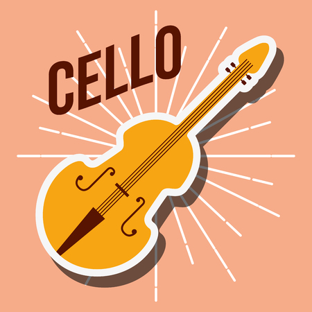 jazz festival instruments cello grunge style background vector illustrationのイラスト素材