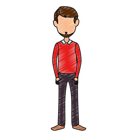 young man avatar character vector illustration designのイラスト素材