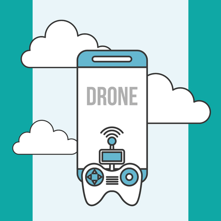 drone technology contoller smartphone digitalのイラスト素材