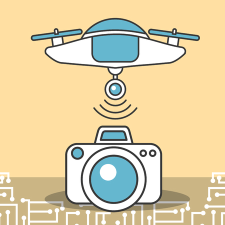 drone technology transfer data camera informationの写真素材
