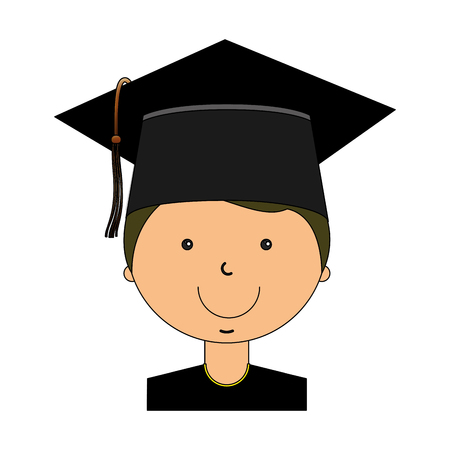 student boy graduted avatar character vector illustration designのイラスト素材