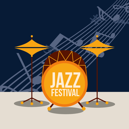 jazz festival list music figure drums vector illustrationのイラスト素材