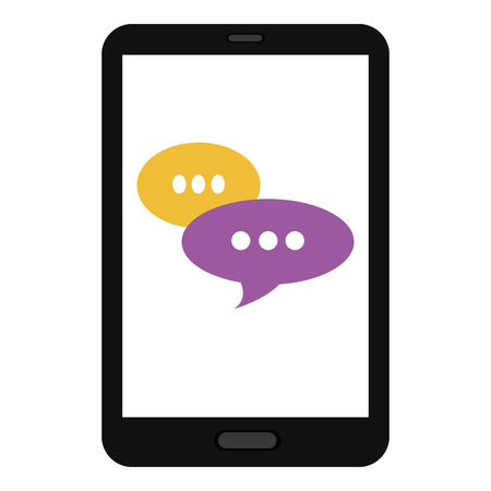 smartphone device with speech bubbles vector illustration designのイラスト素材