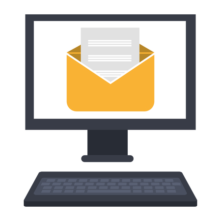 computer desktop with envelope vector illustration designのイラスト素材